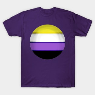 Non binary flag pride colours circular sphere T-Shirt